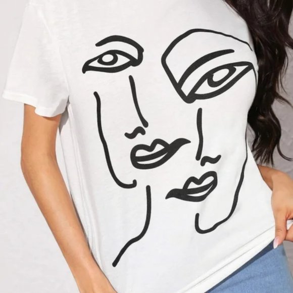 Graphic T-Shirt - Abstract Face - S - Picture 1 of 4